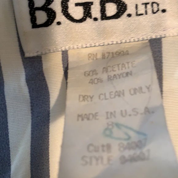 RETRO B.G.B. LTD DRESS NAUTICAL GRAY WHITE STRIPES ROCKABILLY PIN UP I LOVE LUCY - Picture 7 of 16